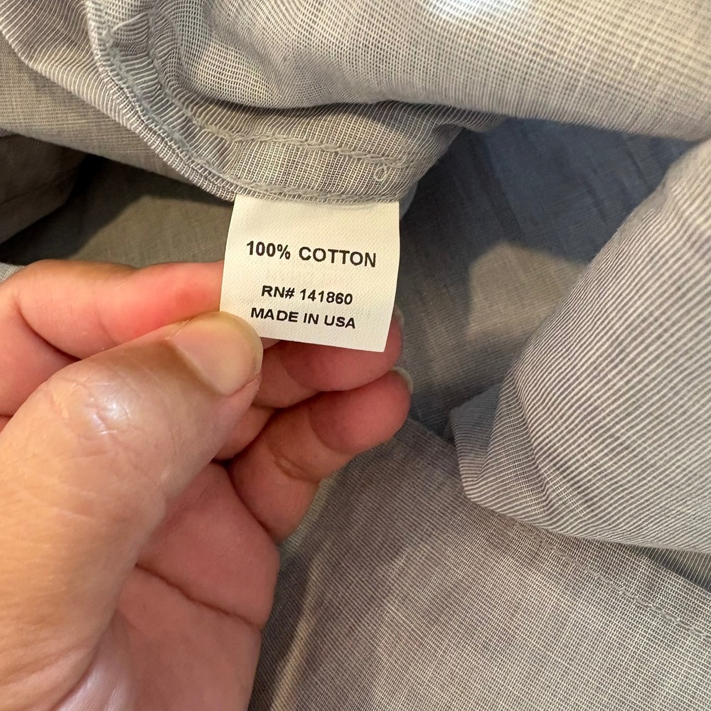 Blade + Blue Mens Short Sleeve Button Down Shirt Grey Micro Check Large SF USA - Picture 10 of 11